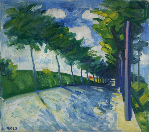 Street with trees., 1932, Axel Bentzen