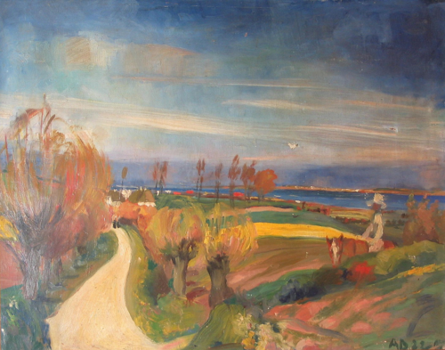 Landscape at an inlet., 1922, Axel Bentzen