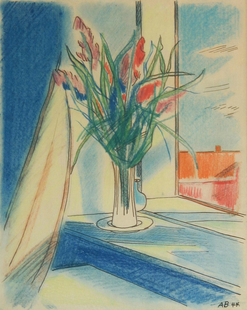 Flowers in a windowsill., 1944, Axel Bentzen