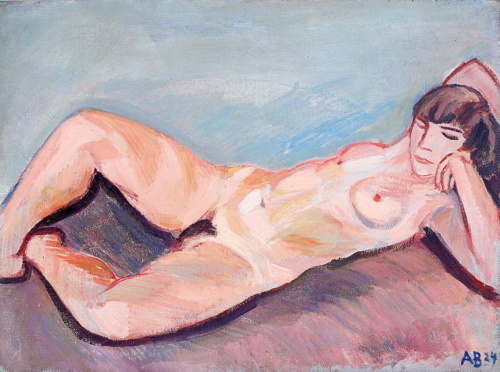 Nude recumbent model, 1924, Axel Bentzen