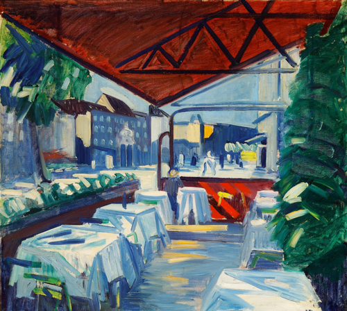 A café on Kongens Nytorv., 1937, Axel Bentzen