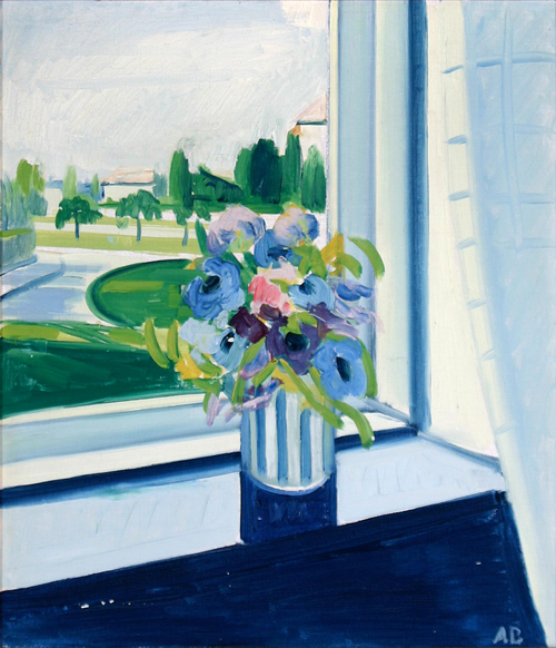 Window with flowers., 1950, Axel Bentzen