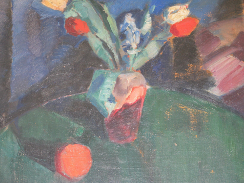 Still life with tulips in a vase., 1950, Axel Bentzen