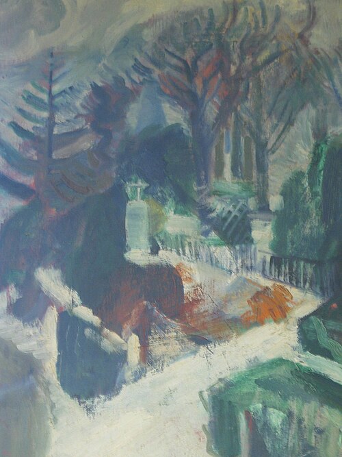 View of a churchyard., 1921, Axel Bentzen