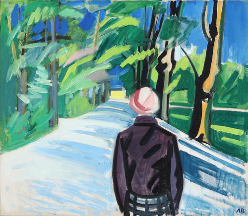 From a park with a walking figure., 1950, Axel Bentzen
