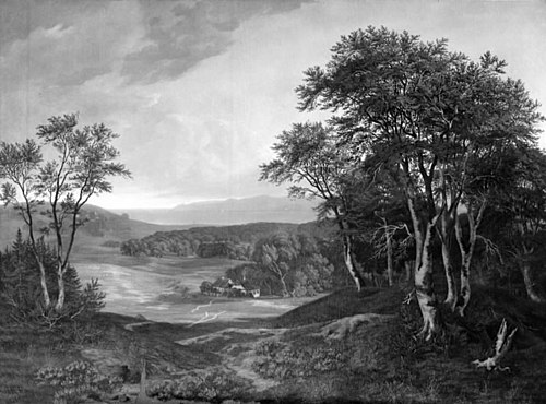 Parti ved Esrom med udsigt mod Kattegat, 1842, Henrich Christian From