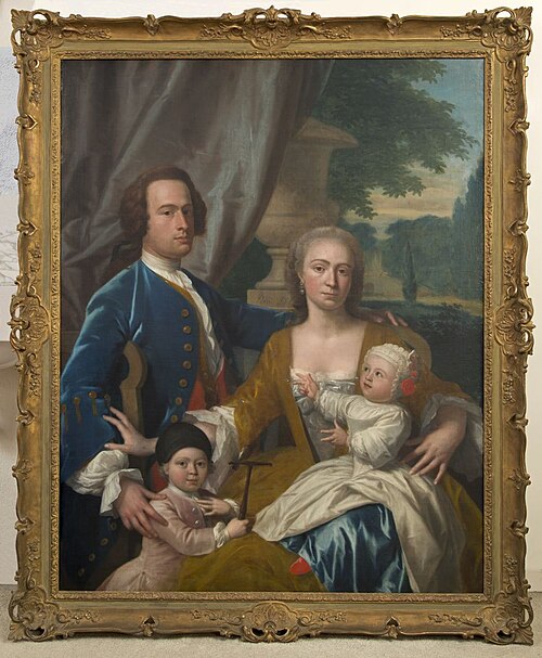 Anthony Ewout Sichterman, zijn vrouw Josina Petronella Alberda en hun zonen Mello en Albert Galenus , 1745, Philip van Dijk