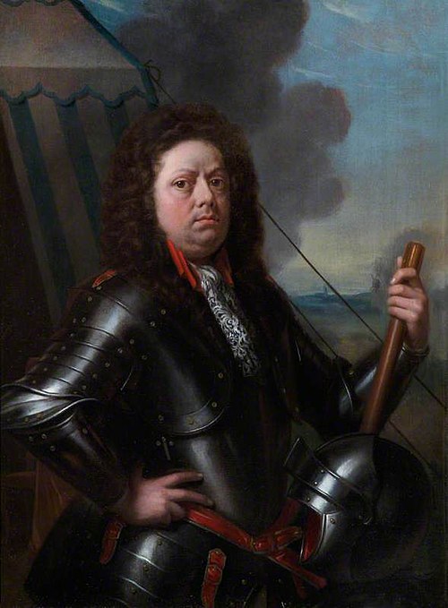 Portrait of an Officer in Armour in Front of His Tent, 1720, Philip van Dijk