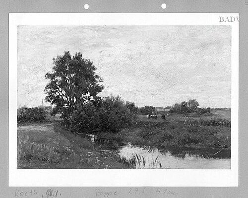 Wiesenlandschaft mit Bach, 1866, Philipp Röth