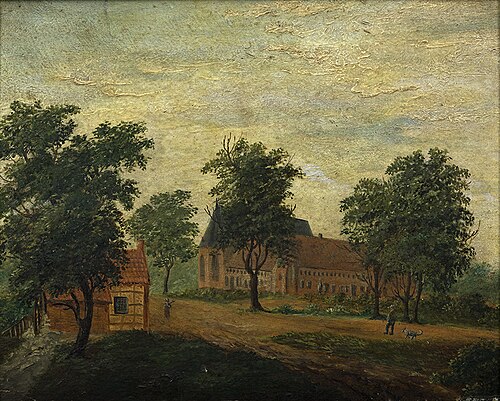 Gezicht op het klooster van Ter Apel, 1859, Tjakko Borgesius
