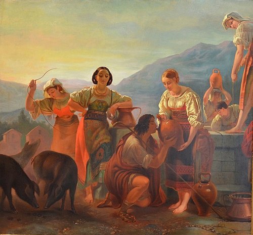 The Youth of future Pope Sixtus V, 1832, Philippe-Jacques van Bree