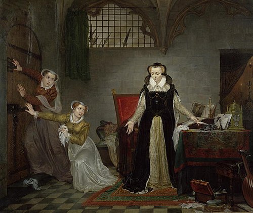Marie Stuart, reine d'Écosse et prétendant au trône d'Angleterre, au moment où l'on vient la cherche, 1819, Philippe-Jacques van Bree