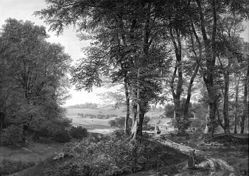 Landskab nær Frederiksborg, 1838, Johan Stroe