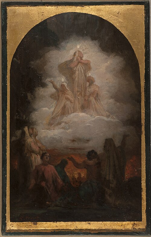 Esquisse pour l'église de la Trinité : Les Âmes du Purgatoire, 1872, Pierre-Nicolas Brisset