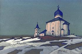 Ancient-novgorod-the-saviour-nereditsa, 1947, Nicolas Roerich