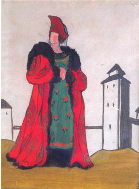 Boyarynia-in-red, 1921, Nicolas Roerich