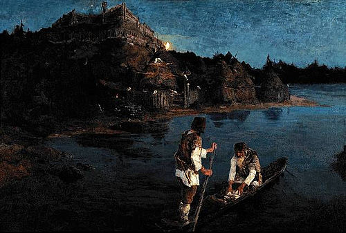 Messenger. Clan revolted against to clan., 1897, Nicolas Roerich