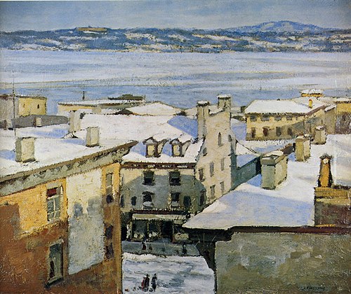 Snow Clad Town, 1908, C. K. Chatterton