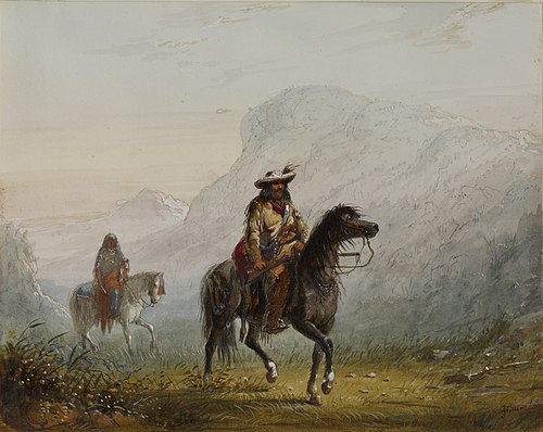 "Bourgeois" W---r, and His Squaw, 1858, Alfred Jacob Miller