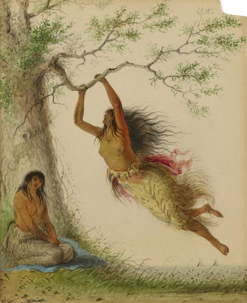 Indian Girls Swinging, 1860, Alfred Jacob Miller