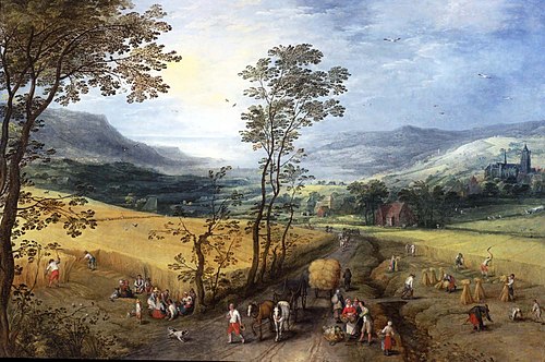 Summer landscape with harvesters, 1610, Jan Brueghel l'Ancien