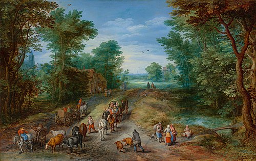 Wooded Landscape with Travelers, 1610, Jan Brueghel l'Ancien