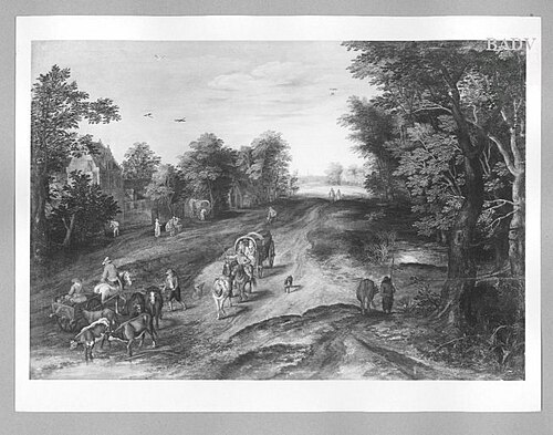 Route de village, 1593, Jan Brueghel l'Ancien