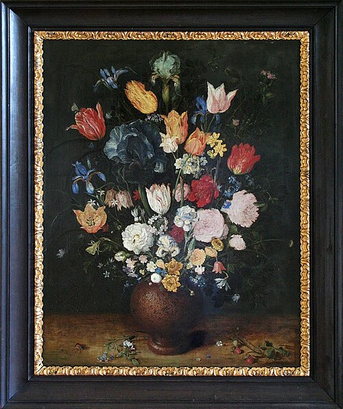 Flower bouquet in an earthenware pot, 1625, Jan Brueghel l'Ancien