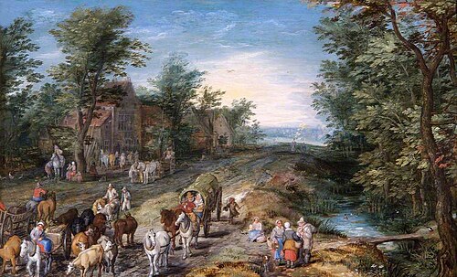 Road Scene with Travellers and Cattle, 1611, Jan Brueghel l'Ancien