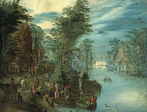 River Scene, 1640, Jan Brueghel l'Ancien