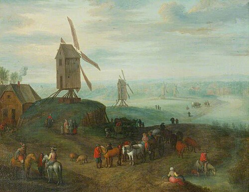Landscape with Windmills, , Jan Brueghel l'Ancien