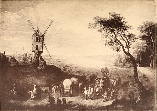 Paysage avec moulin à vent, 1620, Jan Brueghel l'Ancien