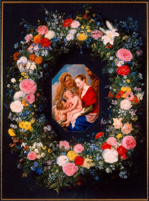 Holy Family with a Garland of Flowers, 1620, Jan Brueghel l'Ancien