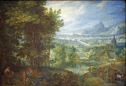 Landscape with Travelers, 1595, Jan Brueghel l'Ancien