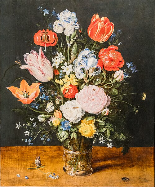 Flowers in a Glass Beaker, 1700, Jan Brueghel l'Ancien