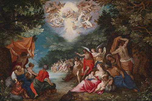 The baptism of Christ in the river Jordan, 1600, Jan Brueghel the Elder