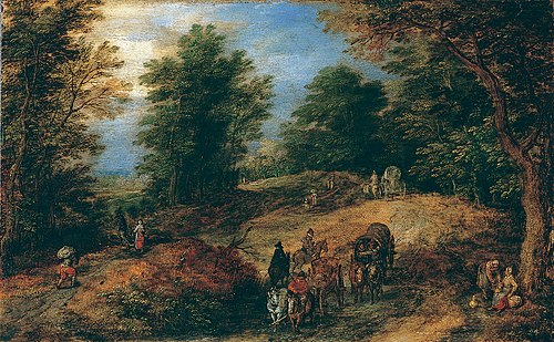 Landscape with Travelers on a Woodland Path, 1607, Jan Brueghel the Elder