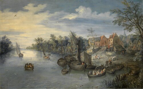 A River Landscape, 1603, Jan Brueghel the Elder