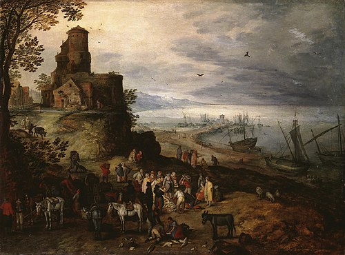 Fish Market (Calling the Apostles Peter and Andrew), 1608, Jan Brueghel the Elder