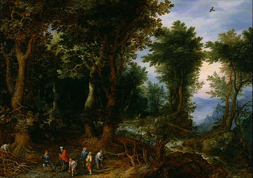 Wooded Landscape with Abraham and Isaac, 1599, Jan Brueghel l'Ancien