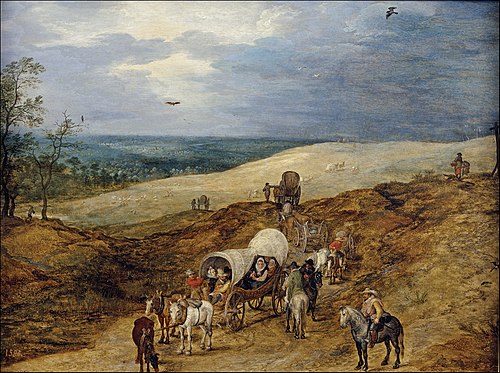 Landscape with Wagons, 1603, Jan Brueghel the Elder