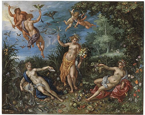 Allegory of Abundance and the Four Elements, 1606, Jan Brueghel the Elder