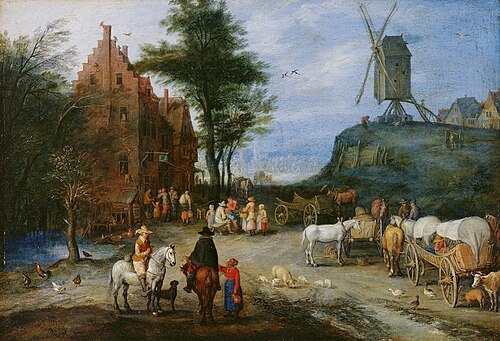 Village street, 1603, Jan Brueghel the Elder