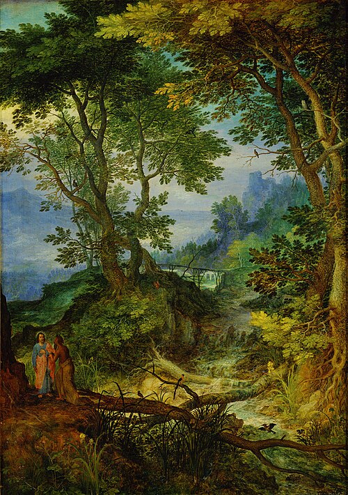 Landscape with the temptation of Christ, 1607, Jan Brueghel the Elder