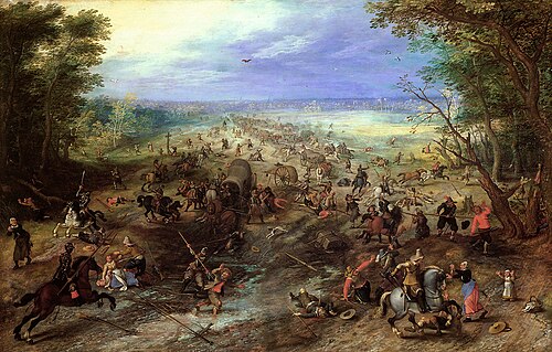 Assault on a Convoy, 1612, Jan Brueghel the Elder