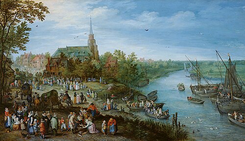 Village Kermis in Schelle with Self Portrait, 1614, Jan Brueghel the Elder