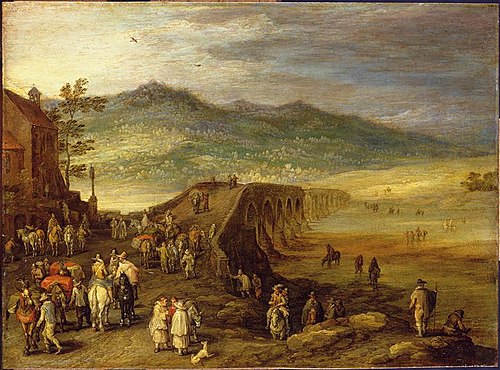 The Bridge at Talavera, 1610, Jan Brueghel the Elder