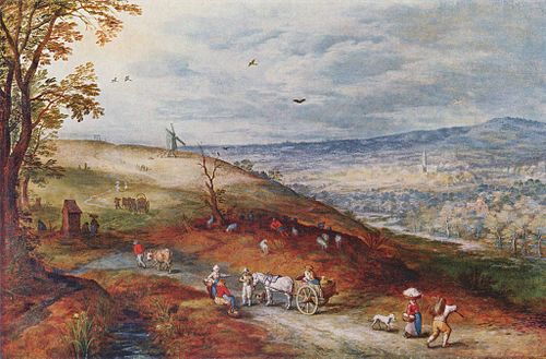 Landscape with windmill, 1608, Jan Brueghel l'Ancien