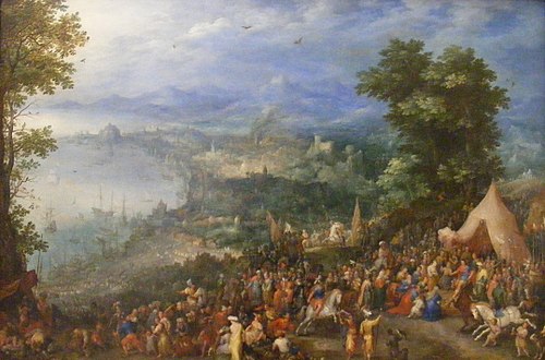 View of a Port city, 1600, Jan Brueghel the Elder