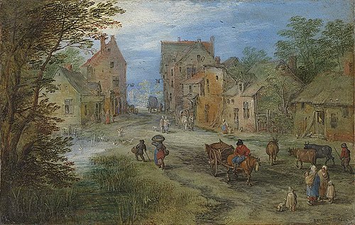 Village Street, 1610, Jan Brueghel the Elder